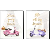 Framed 'She's Going Places 2 Piece Canvas Print Set' border=