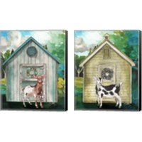 Framed 'Goat Shed 2 Piece Canvas Print Set' border=