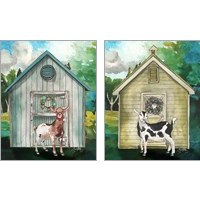 Framed 'Goat Shed 2 Piece Art Print Set' border=