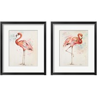 Framed 'Flamingo  2 Piece Framed Art Print Set' border=