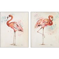 Framed 'Flamingo  2 Piece Art Print Set' border=