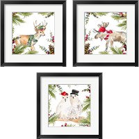 Framed Holiday Animal 3 Piece Framed Art Print Set