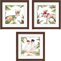 Framed 'Holiday Animal 3 Piece Framed Art Print Set' border=