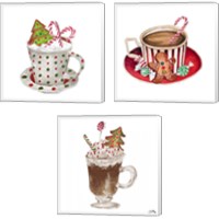 Framed 'Gingerbread and a Mug Full of Cocoa 3 Piece Canvas Print Set' border=