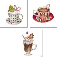 Framed 'Gingerbread and a Mug Full of Cocoa 3 Piece Art Print Set' border=