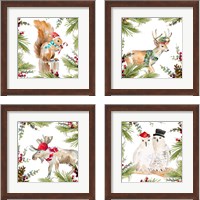 Framed Holiday Animal 4 Piece Framed Art Print Set