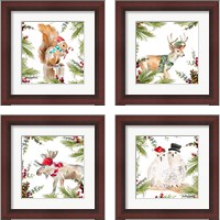 Framed Holiday Animal 4 Piece Framed Art Print Set