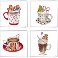 Framed 'Gingerbread and a Mug Full of Cocoa 4 Piece Canvas Print Set' border=