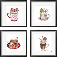 Framed 'Gingerbread and a Mug Full of Cocoa 4 Piece Framed Art Print Set' border=