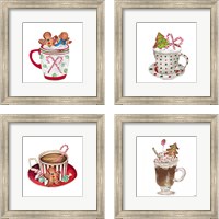 Framed 'Gingerbread and a Mug Full of Cocoa 4 Piece Framed Art Print Set' border=
