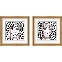 Framed 'Pretty Faces 2 Piece Framed Art Print Set' border=