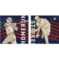 Framed 'Vintage Baseball Signs 2 Piece Art Print Set' border=
