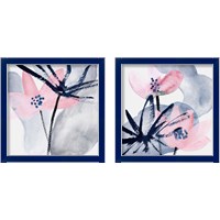 Framed 'Pink Water Lilies 2 Piece Framed Art Print Set' border=