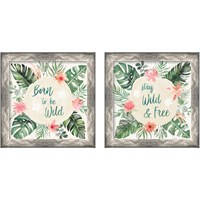 Framed 'Paradise Petals 2 Piece Framed Art Print Set' border=