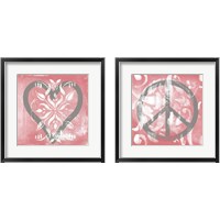 Framed 'Love & Peace 2 Piece Framed Art Print Set' border=