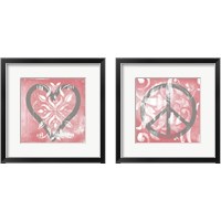 Framed 'Love & Peace 2 Piece Framed Art Print Set' border=
