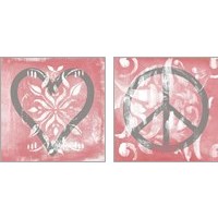 Framed 'Love & Peace 2 Piece Art Print Set' border=