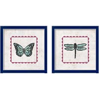 Framed 'Insect Stamp Bright 2 Piece Framed Art Print Set' border=