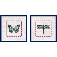Framed 'Insect Stamp Bright 2 Piece Framed Art Print Set' border=