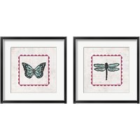 Framed 'Insect Stamp Bright 2 Piece Framed Art Print Set' border=