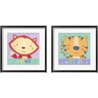 Framed 'Baby Animals 2 Piece Framed Art Print Set' border=