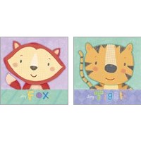 Framed 'Baby Animals 2 Piece Art Print Set' border=