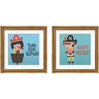 Framed 'Ahoy Matey 2 Piece Framed Art Print Set' border=