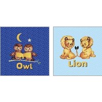 Framed 'Cute Baby Animal 2 Piece Art Print Set' border=