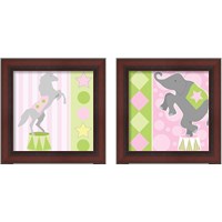 Framed 'Baby Big Top Pink 2 Piece Framed Art Print Set' border=