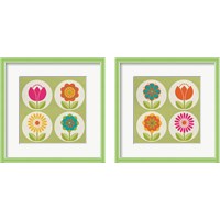 Framed 'Groovy Blooms 2 Piece Framed Art Print Set' border=