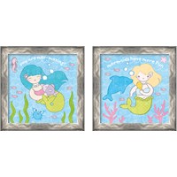 Framed 'Magical Mermaid 2 Piece Framed Art Print Set' border=