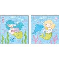 Framed 'Magical Mermaid 2 Piece Art Print Set' border=