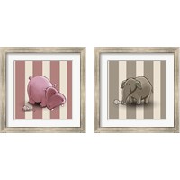 Framed 'Baby Animal 2 Piece Framed Art Print Set' border=