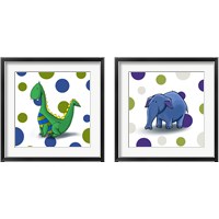 Framed 'Baby Animal Dots 2 Piece Framed Art Print Set' border=