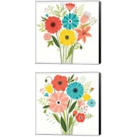 Framed 'Seaside Bouquet 2 Piece Canvas Print Set' border=