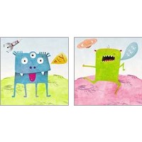 Framed 'Alien Friend  2 Piece Art Print Set' border=