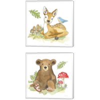 Framed 'Baby Woodland 2 Piece Canvas Print Set' border=