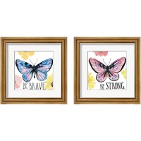Framed 'Beautiful Butterfly 2 Piece Framed Art Print Set' border=