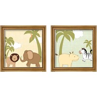 Framed 'Baby Jungle 2 Piece Framed Art Print Set' border=