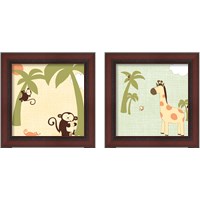 Framed 'Baby Jungle 2 Piece Framed Art Print Set' border=