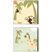 Framed 'Baby Jungle 2 Piece Canvas Print Set' border=