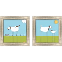 Framed 'Stick-leg Goat 2 Piece Framed Art Print Set' border=