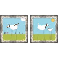 Framed 'Stick-leg Goat 2 Piece Framed Art Print Set' border=