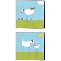 Framed 'Stick-leg Goat 2 Piece Canvas Print Set' border=