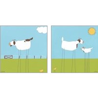 Framed 'Stick-leg Goat 2 Piece Art Print Set' border=