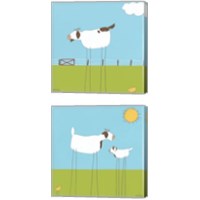Framed 'Stick-leg Goat 2 Piece Canvas Print Set' border=