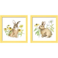 Framed 'Wildflower Bunnies 2 Piece Framed Art Print Set' border=