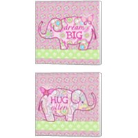 Framed Pink Elephant 2 Piece Canvas Print Set