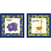 Framed 'Animals for Kids 2 Piece Framed Art Print Set' border=