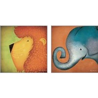 Framed 'Animal WOW 2 Piece Art Print Set' border=